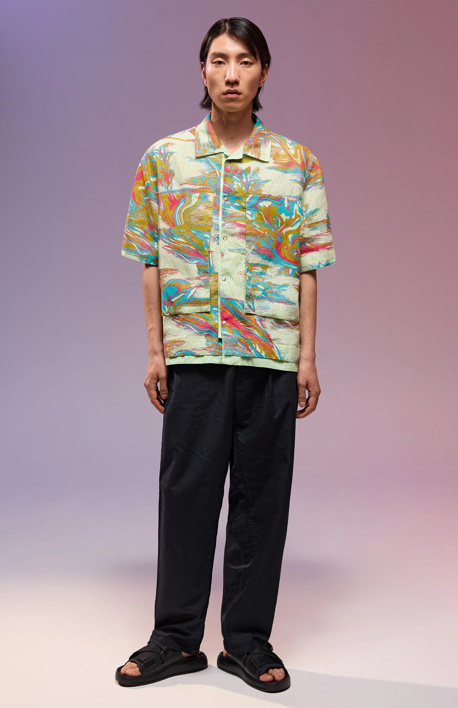 Stone  shadow project 比翼　バンドカラーシャツ STONE ISLAND SHADOW PROJECT: SS22 CHAPTER 2 — THE NEW ORDER /